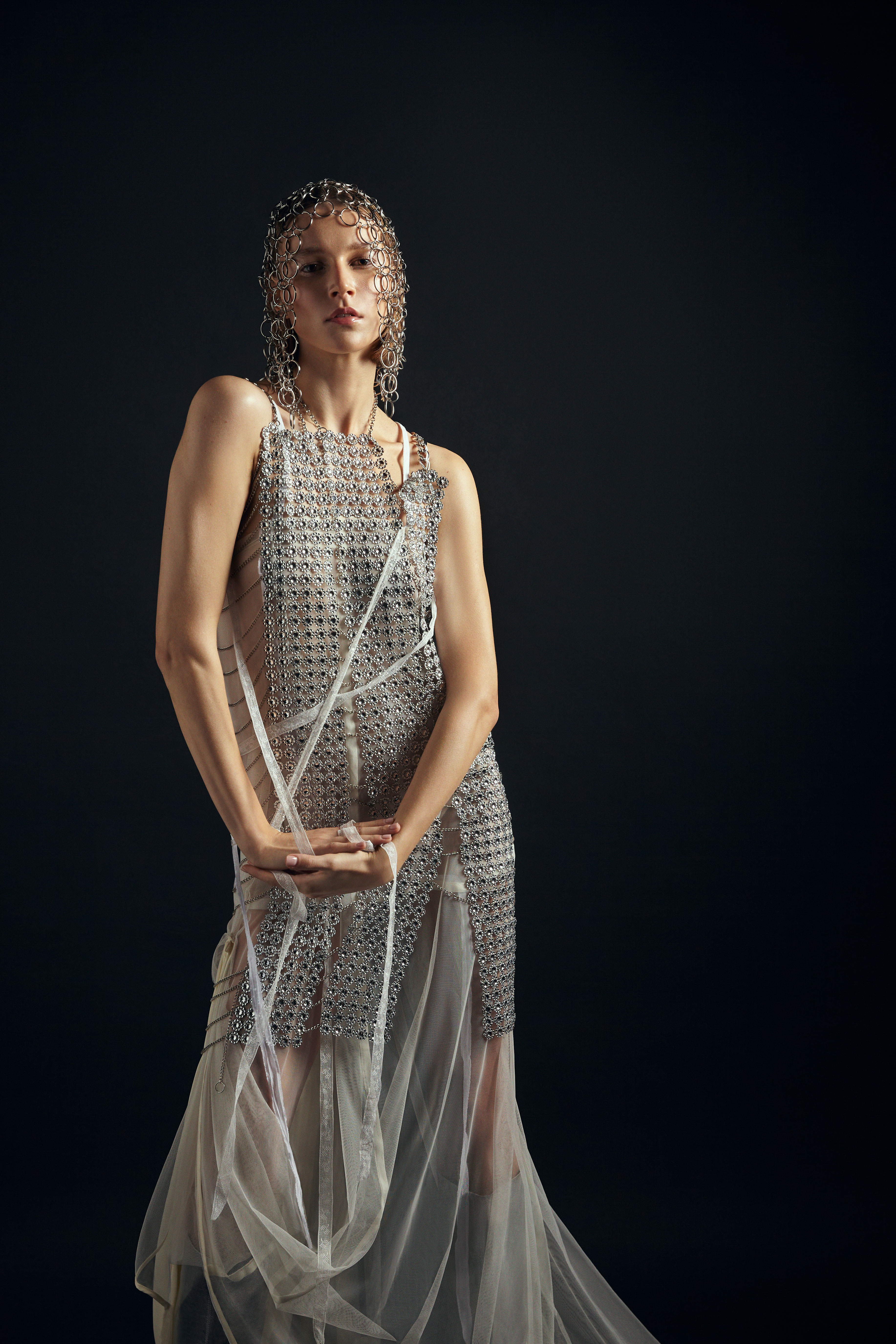 Editorial fashion image with sculptural styling