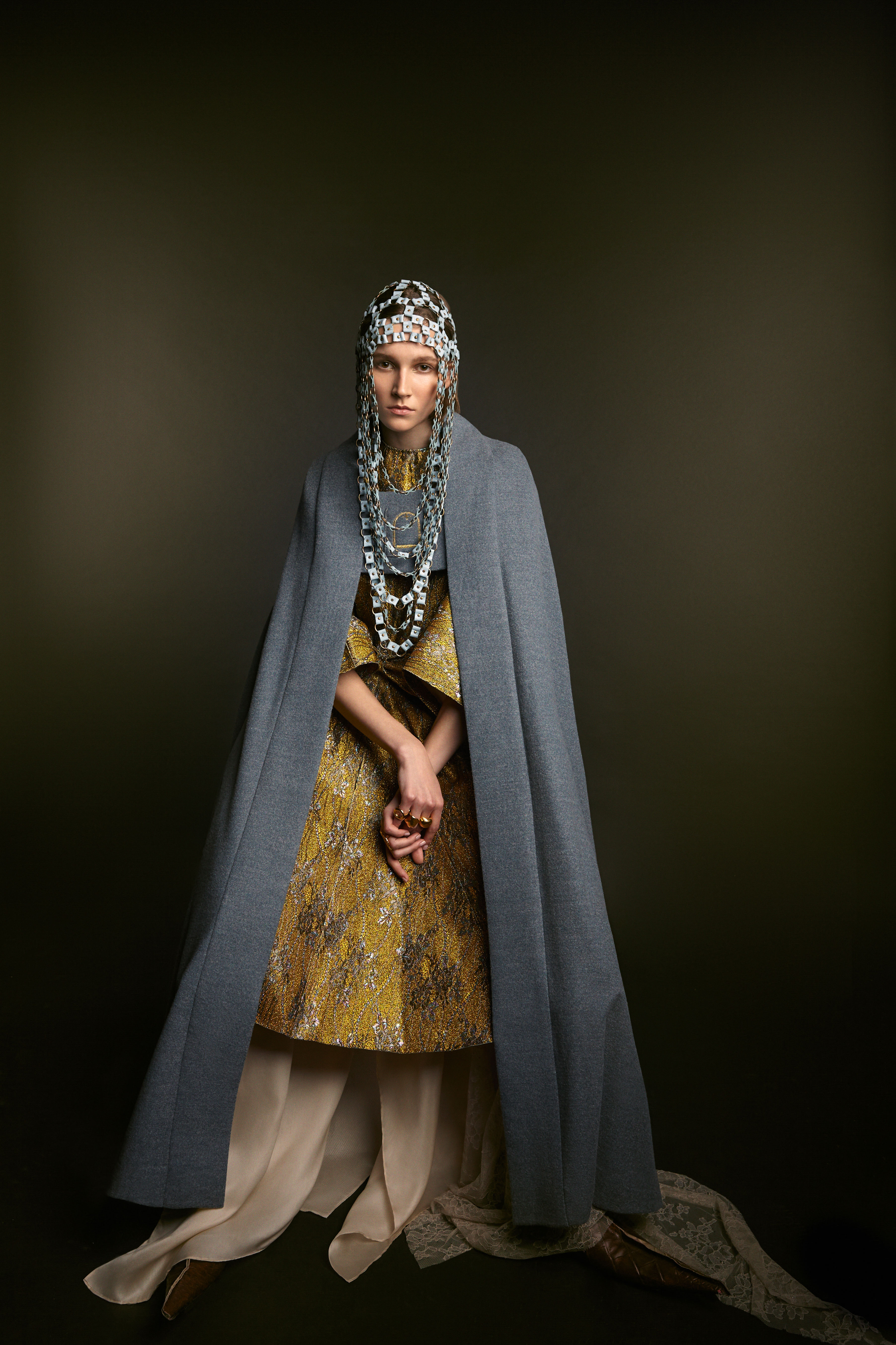 Editorial fashion image with sculptural styling