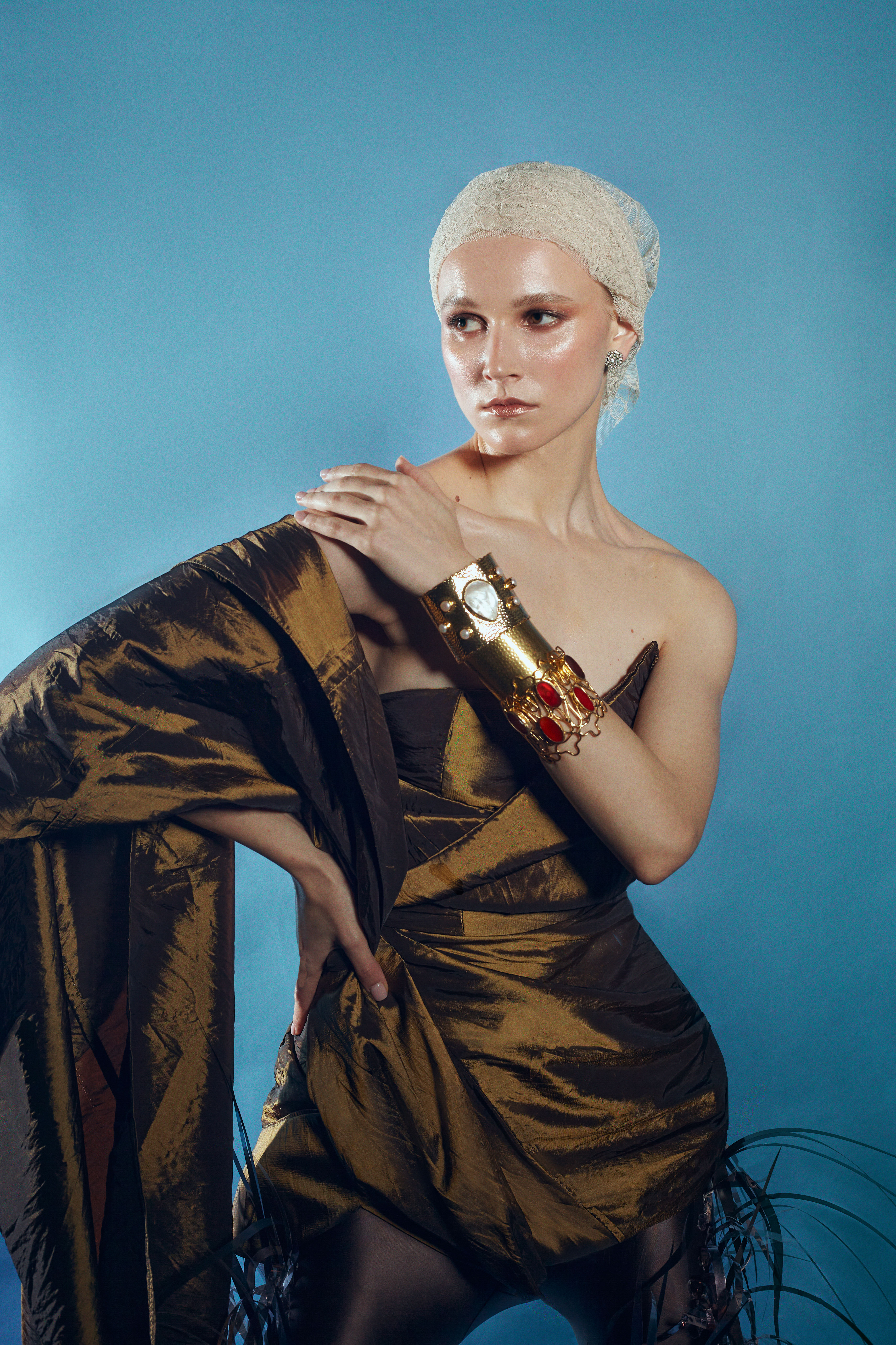 Editorial fashion image continuing the sculptural narrative